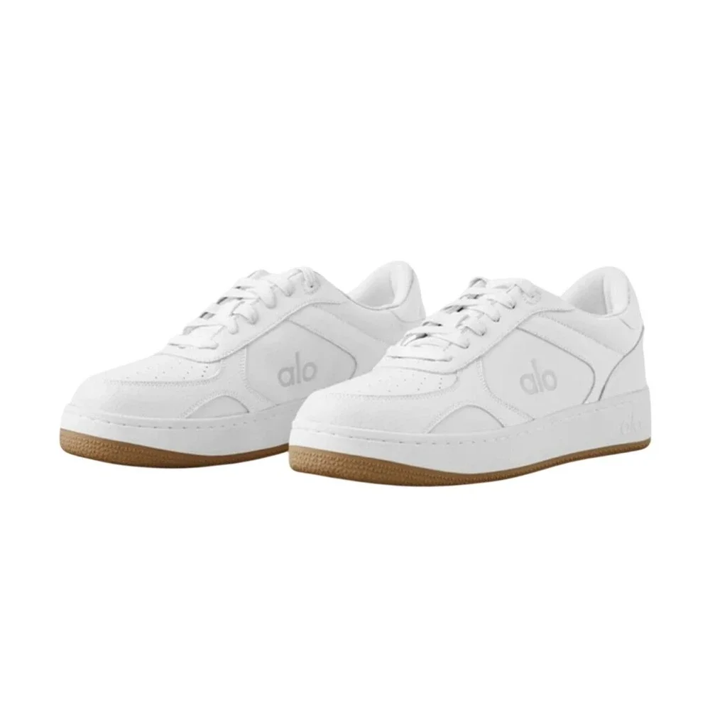 Alo Yoga Alo Recovery Mode Sneakers White Gum Sole Vegan Leather Low Top Shoes